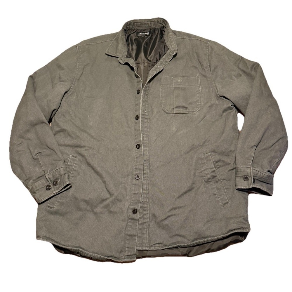 Line of Trade‎ Classic Denim Canvas Trucker Jacket Men's Size XXL Dark Green